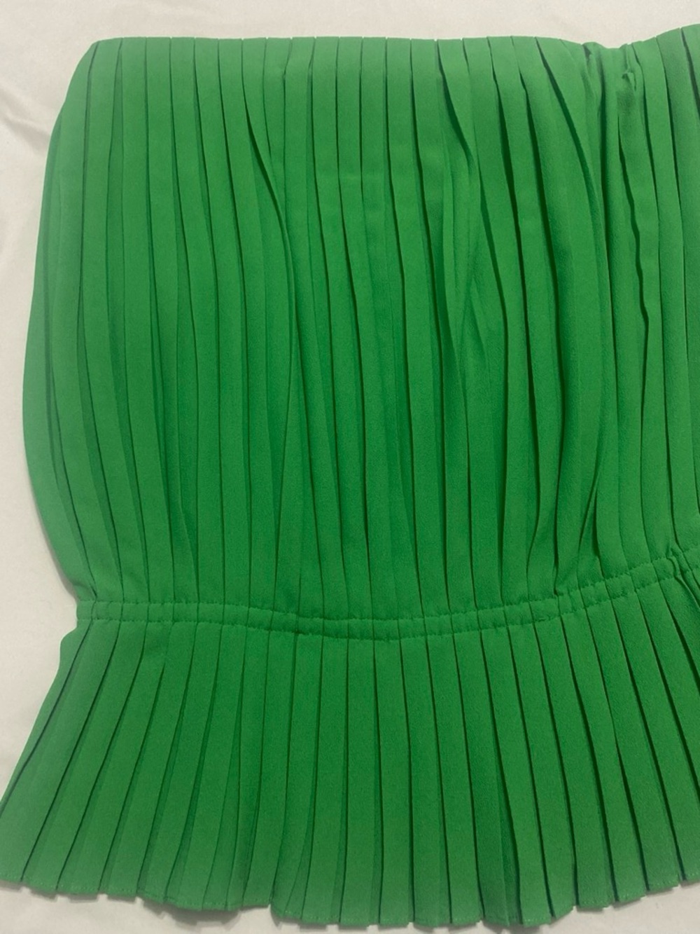 Nicole Miller Strapless Pleated Emerald Green tube top